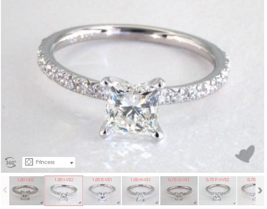 Example of your chosen diamond on a specific ring setting